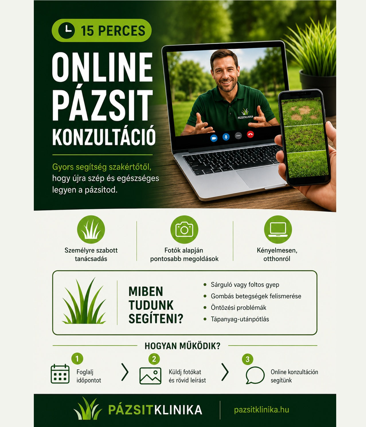 Online gyepápolási tanácsadás - 15 perc